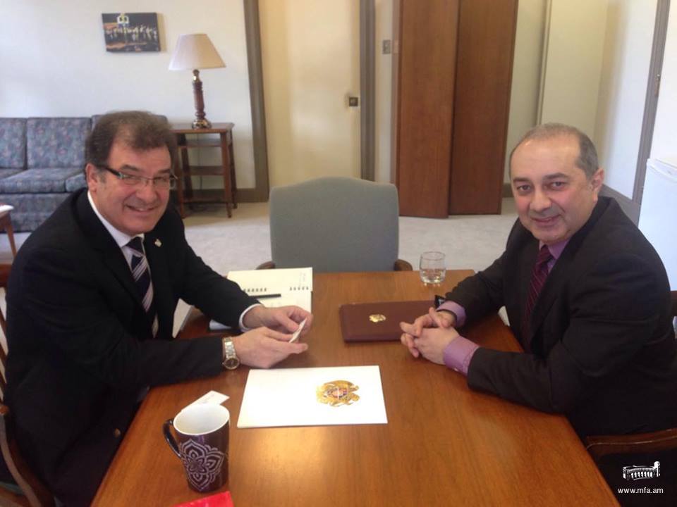 Ambassador Yeganian's meeting with the Chair of the Standing Committee on Foreign Affairs and International Development of the House of Commons of Canada