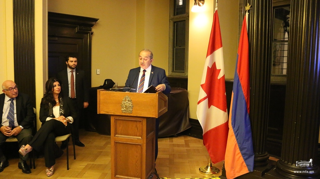 Address by Armen Yeganian, Ambassador of the Republic of Armenia to Canada during the event in the Parliament, dedicated to the 25th Anniversary of Armenia's Independence