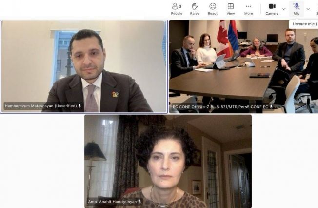 Դեսպան Հարությունյանի մասնակցությունը ՀՀ և Կանադայի շրջակա միջավայրի նախարարների միջև կայացած հանդիպմանը