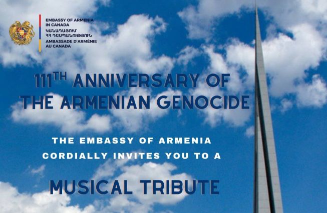 Հայտարարություն Օտտավայում կայանալիք համերգի վերաբերյալ Հայոց ցեղասպանության 111-րդ տարելիցի շրջանակներում